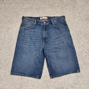 Levis 569 jean shorts Men's 36 Loose Straight Fit 100% Cotton Denim Blue jorts